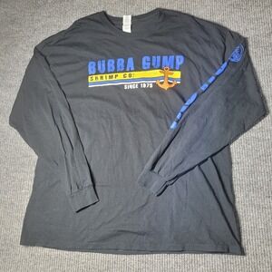 Unisex  Bubba Gump Shrimp Co. T-Shirt Long‎ Sleeve Size 2XL Blue Biloxi Missippi